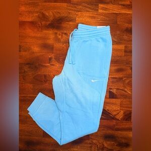 Nike Standard Fit Straight Leg Regular Length Blue Mens Fleece Pants sz:L